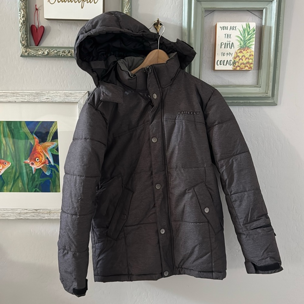 Firefly Puffer Snow Winter Coat with Removable Hood Aquabase Waterproof